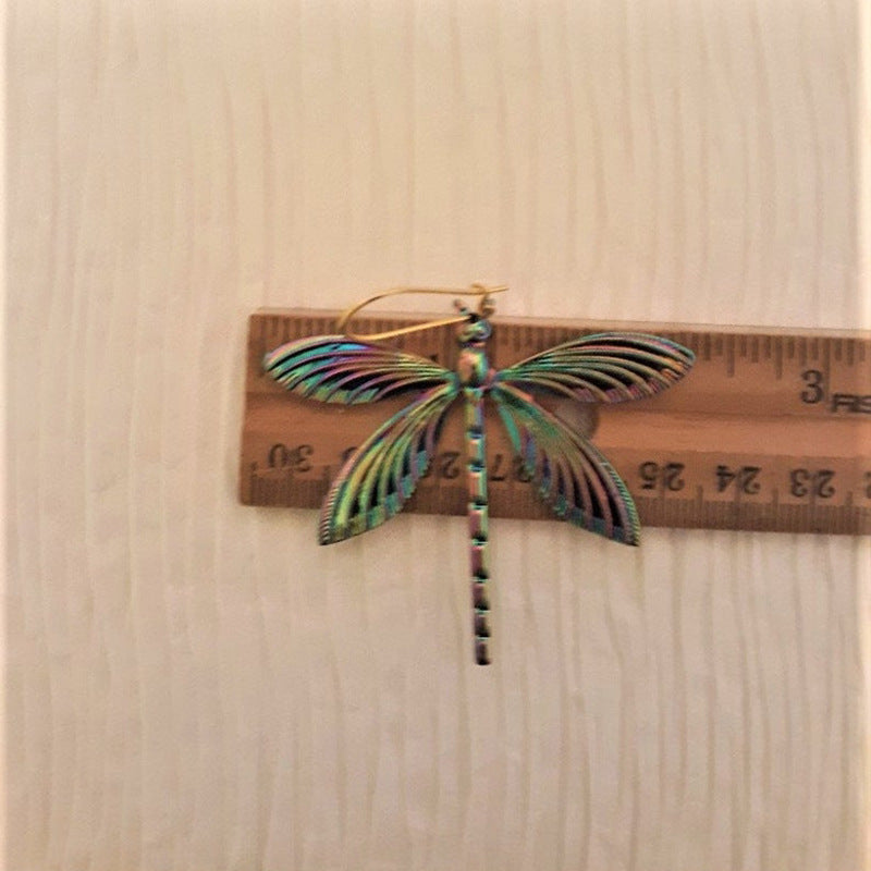 Colorful Dragonfly Metal Alloy Earrings Ornament
