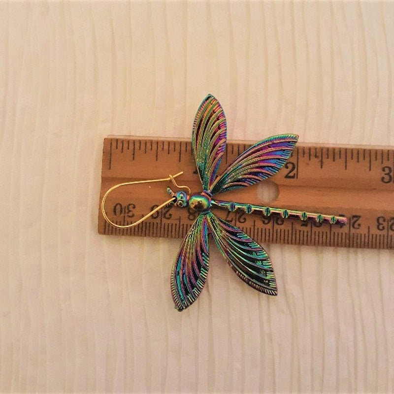 Colorful Dragonfly Metal Alloy Earrings Ornament